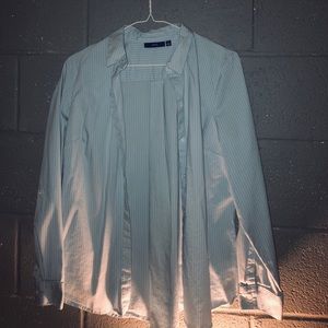 Light Blue & White Button Up